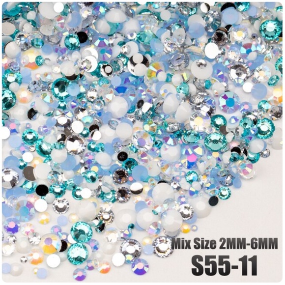 Flatback Rhinestones, Resin, 5 bags, 100g each mixed sizes 2mm-6mm - Picture 5 of 11